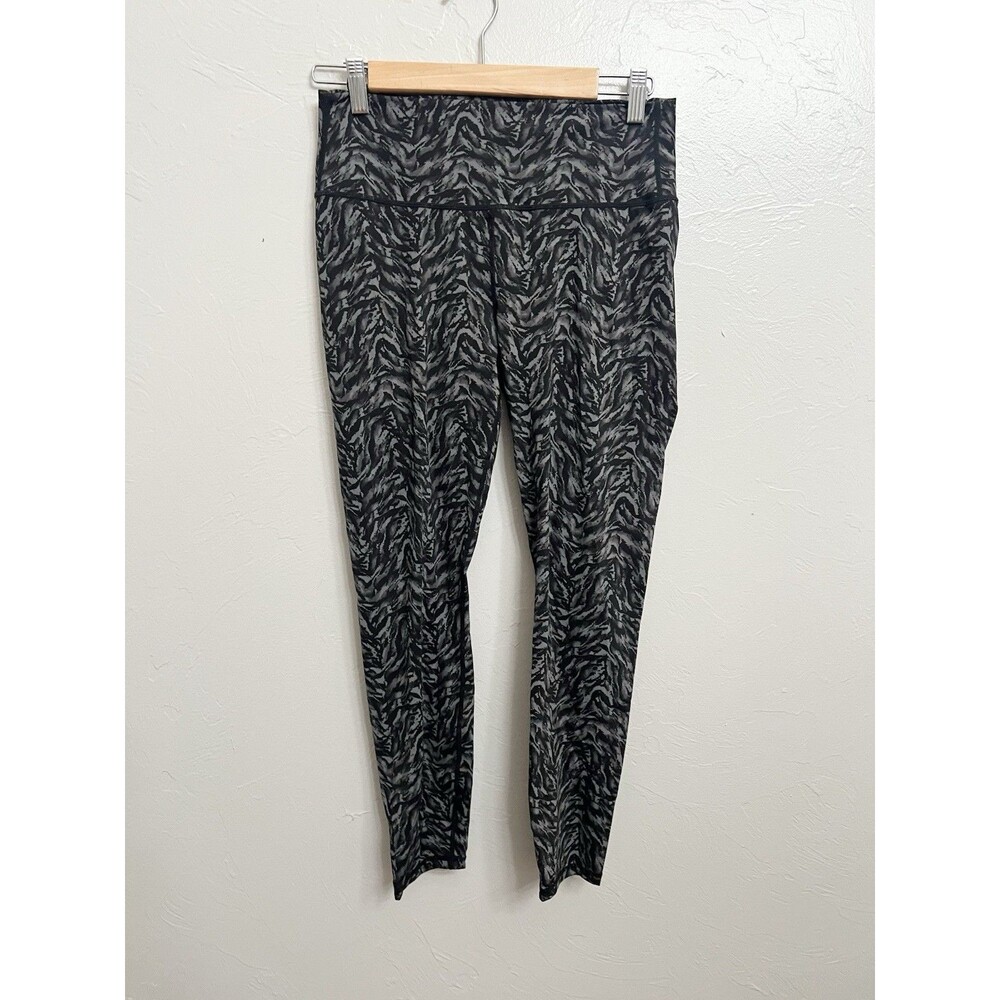 VARLEY Luna High Rise 7/8 Legging In Dark Mono Zebra Black Gray Print - Sz Large